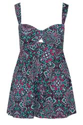 YOURS Plus Size Black Aztec Print Swim Dress | Yours Clothing 6