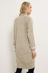 LTS Tall Beige Brown Contrast Trim Jumper Dress | Long Tall Sally 4