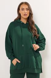 YOURS Plus Size Green Pocket Front Hoodie | Yours Clothing 3