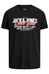JACK & JONES Big & Tall Black Logo Chest Print T-Shirt