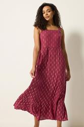 M&Co Berry Red Foil Detail Maxi Dress | M&Co 3