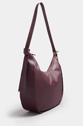 Burgundy Red Faux Leather Slouched Shoulder Bag | Yours Clothing 2