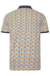 KAM Big & Tall White Skull Print Polo Shirt | BadRhino 4
