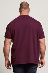 BadRhino Big & Tall Burgundy Red Ottoman Textured T-Shirt | BadRhino 2