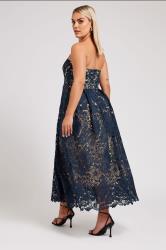 YOURS LONDON Plus Size Navy Blue Sleeveless Lace Skater Dress | Yours Clothing 4