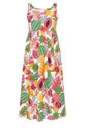YOURS Curve White Fruit Print Smock Dress