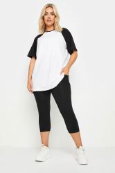YOURS Plus Size Black Side Pocket Cropped Leggings | Yours Clothing 1