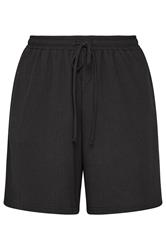 YOURS Curve Black Textured Shorts