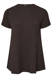 YOURS Curve Chocolate Brown Textured Swing Top