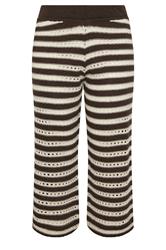 LIMITED COLLECTION Curve Chocolate Brown Stripe Crochet Wide Leg Trousers