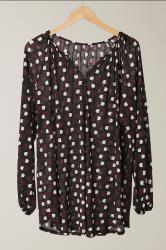 EVANS Curve Burgundy Red Geometric Print Blouse