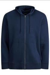 JACK & JONES Big & Tall Navy Blue Zip Through Hoodie