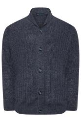 BadRhino Big & Tall Navy Blue Knitted Shawl Cardigan