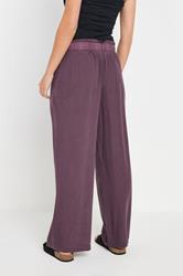 PixieGirl Petite Women's Purple Acid Wash Wide Leg Trousers | PixieGirl 2