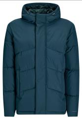 JACK & JONES Big & Tall Dark Blue Hooded Puffer Jacket