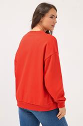 YOURS Plus Size Red Embroidered 'Marseille France' Sweatshirt | Yours Clothing 4