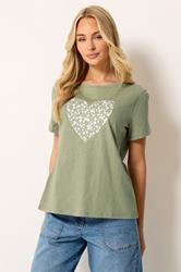 M&Co Green Heart Print Cotton T-Shirt | M&Co 3
