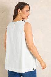 EVANS Plus Size White Linen Vest Top | Evans 2