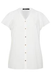 YOURS Curve White Button Through Blouse