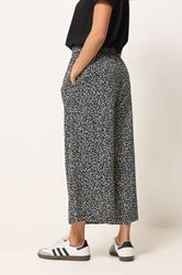 PixieGirl Petite Women's Black Leaf Print Cropped Trousers | PixieGirl 2