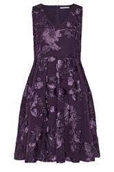 YOURS LONDON Curve Purple Flower Applique Mini Dress