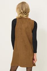PixieGirl Petite Women's Camel Brown Suedette Mini Dress | PixieGirl 2