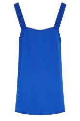 LTS Tall Women's Cobalt Blue Ruched Swing Cami Top 7