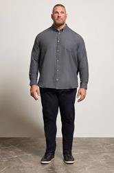 BadRhino Big & Tall Grey Long Sleeve Slub Shirt | BadRhino 2