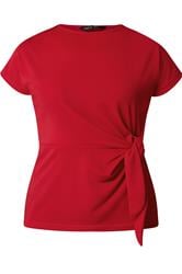 M&Co Red Tie Waist Top
