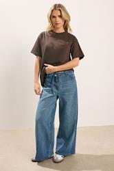 PixieGirl Petite Women's 2 PACK Chocolate Brown & Navy Blue Cotton Oversized T-Shirts | PixieGirl 2