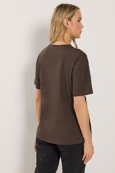 LTS Tall Women's Chocolate Brown Twist Front Cotton T-Shirt | Long Tall Sally 2