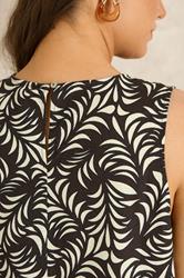 EVANS Plus Size Brown Leaf Print Linen Vest Top | Evans 7