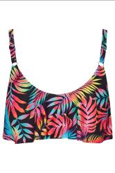 YOURS Plus Size Black Tropical Print Frill Bikini Top | Yours Clothing 9