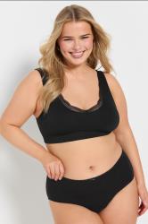 YOURSET 2 PACK Plus Size Black & White Lace Trim Seamless Bralette | Yours Clothing 5