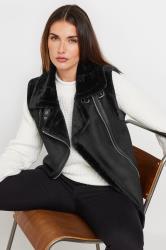 LTS Tall Women's Black Aviator Gilet Jacket | Long Tall Sally 3