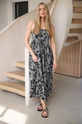 LTS Tall Women's Black Paisley Print Strappy Midi Dress | Long Tall Sally 3