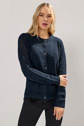 LTS Tall Navy Blue Knitted Button Cardigan | Long Tall Sally 3