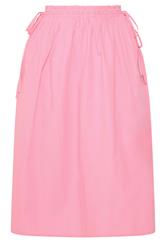 YOURS Curve Pink Poplin Midi Skirt