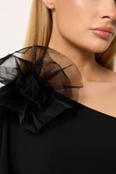 STAR Black Wide Leg Corsage Jumpsuit | StarByJM 5