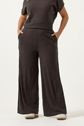 YOURS Plus Size Chocolate Brown Knitted Wide Leg Trousers | Yours Clothing 1