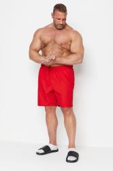 BadRhino Big & Tall Red Plain Swim Shorts | BadRhino 1