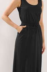 LTS Tall Women's Black Tie Waist Cotton Maxi Dress | Long Tall Sally 4