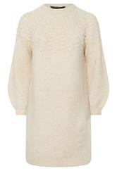 EVANS Plus Size Natural Brown Pearl Embellished Cable Knit Dress | Evans 5