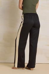 LTS Tall Black & Natural Brown Side Stripe Front Seam Wide Leg Trousers | Long Tall Sally 2