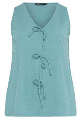 YOURS Curve Light Blue Textured Bow Waistcoat