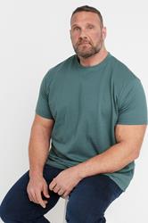 BadRhino Big & Tall Green Seersucker Textured T-Shirt | BadRhino 3