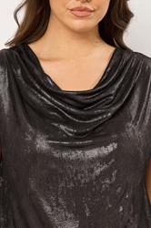 EVANS Plus Size Black Cowl Neck Top | Evans 5