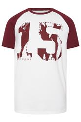 BadRhino Big & Tall Red & White Extra Long Raglan Football T-Shirt | BadRhino 5