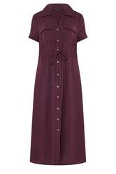 M&Co Berry Purple Utility Shirt Dress | M&Co 5