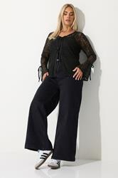 LIMITED COLLECTION Plus Size Black Long Sleeve Lace Top | Yours Clothing 1
